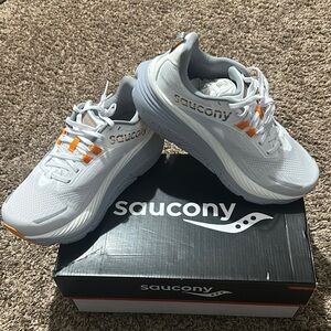 Saucony Men's White and Orange Running Shoes